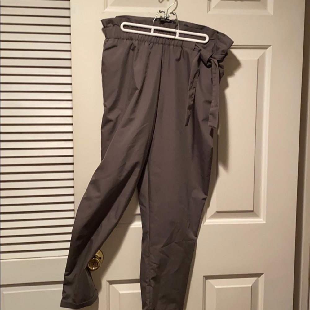 Zara basic paperbag waist lightweight pants